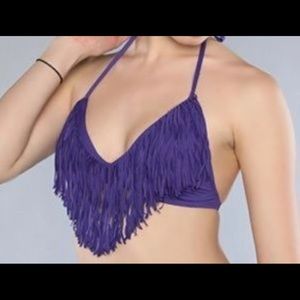 ‼️60% off!!!! L⭐️ Space Fringe Bikini Top